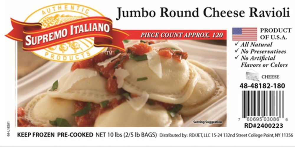 Jumbo Round Cheese Ravioli, 5 lb, 2 Ct