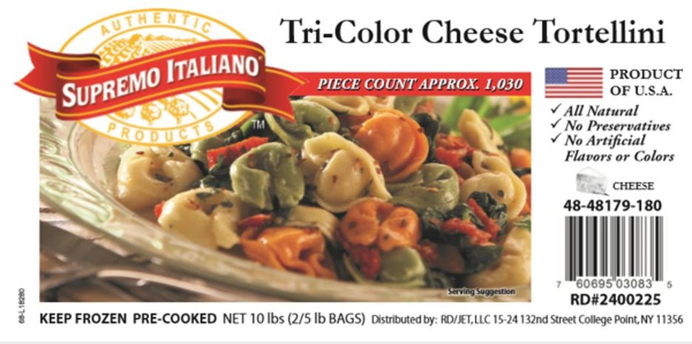 Frozen - Tri Color Tortellini- 10 lb