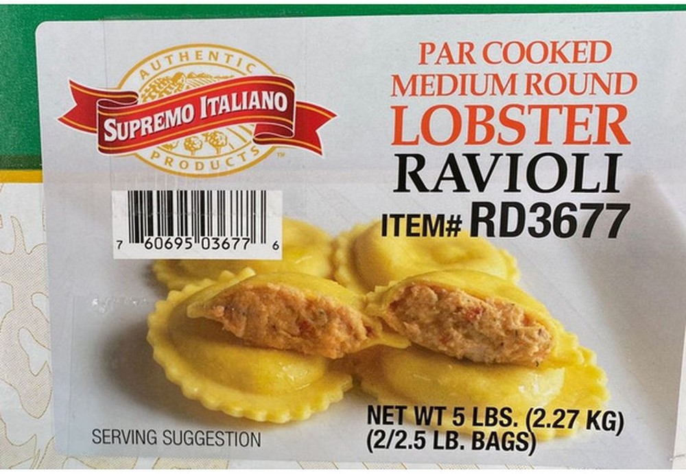 Lobster Ravioli, Par Cooked, Medium Round - 2/2.5 lbs