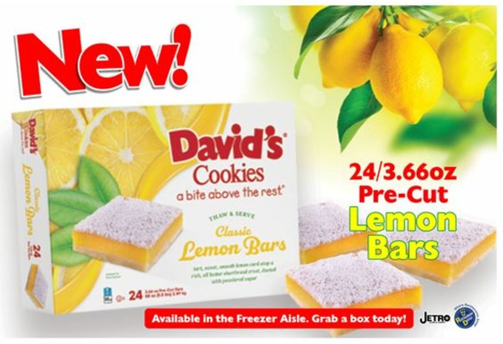 Frozen Cookies - Classic Lemon Bars, pre-cut, 3.66 oz each - 24 ct