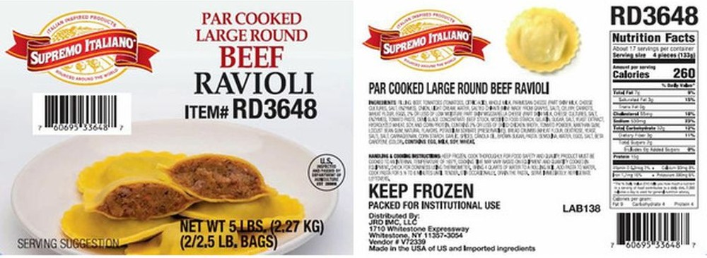 Beef Ravioli Large Round 2.5lb
