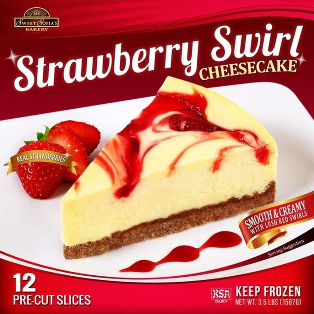 Frozen Bakery - Strawberry Swirl Cheese Cake - 12 slices