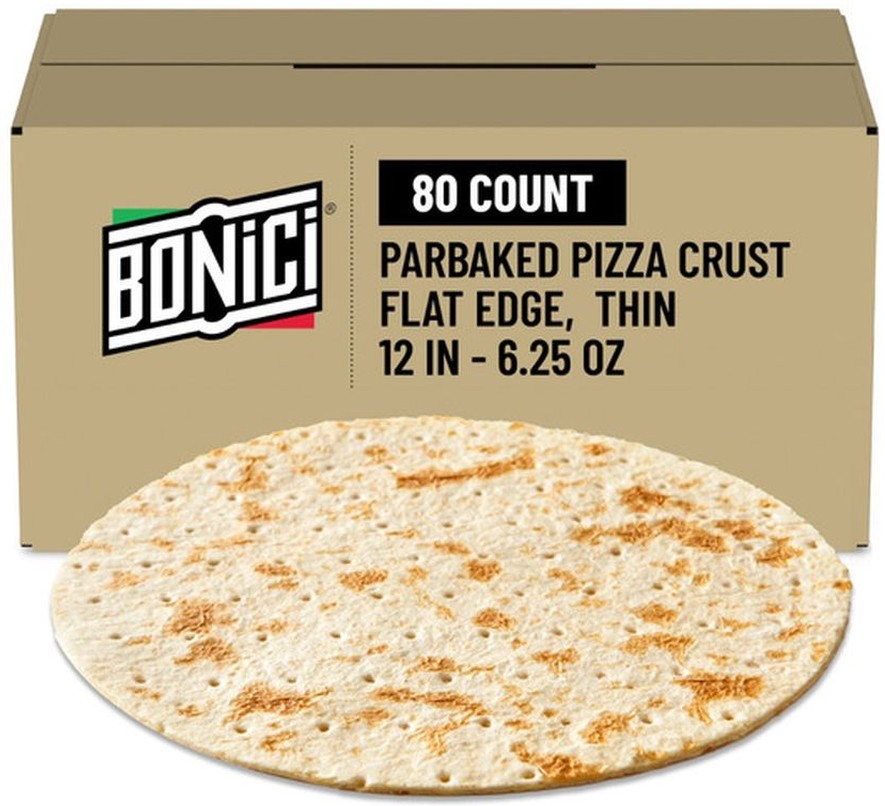 TNT 12" Pizza Crust Parbaked Die Cut Thin 80ct