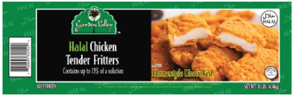 Halal Chicken Tender Fritters, Uncooked - 10 lbs