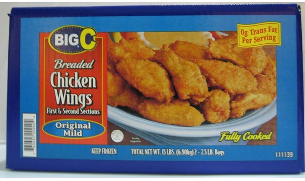 Frozen - Cooked Breaded Chicken Wings, Mild - 15 lbs