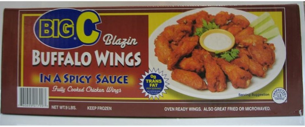Frozen - Blazin Buffalo Cooked Chicken Wings - 9lb Box