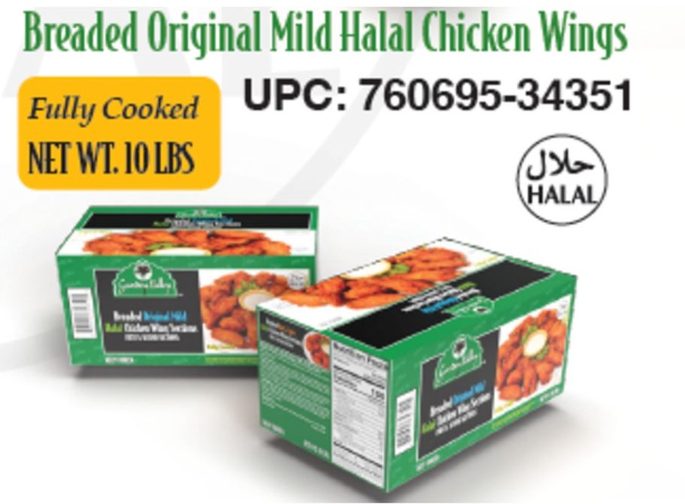 Breaded Original Mild Halal Chicken Wings, Fully Cooked - 2/5lbs