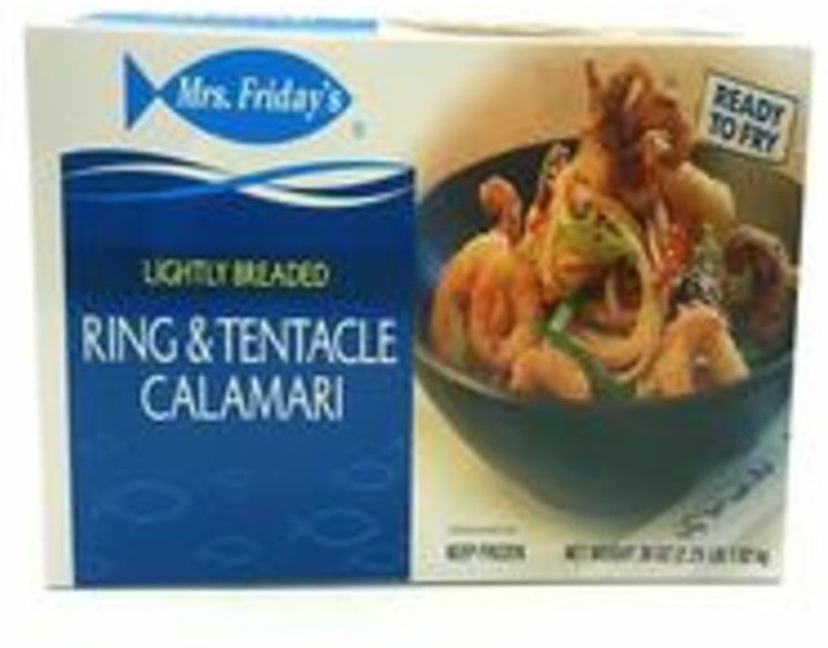 Frozen Breaded Squid, Rings & Tenticles, 2.25 lb box