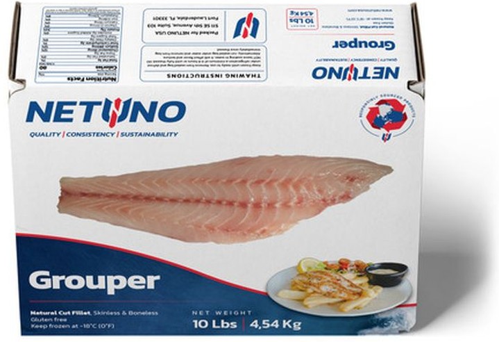 Grouper Fillet 10 lb. Box - Skinless, Boneless, 8-10oz.