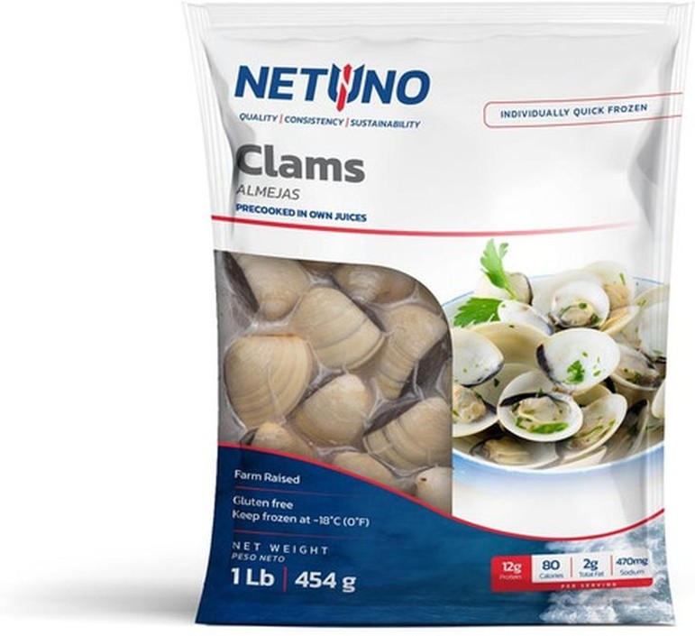 Clams, Whole Cooked 1 lb. Bag - 16-22 ct