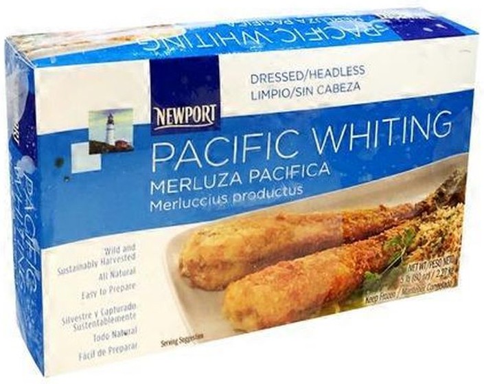 Frozen Whole Whiting Fish, Headed & Gutted, Pacific - 5 lbs
