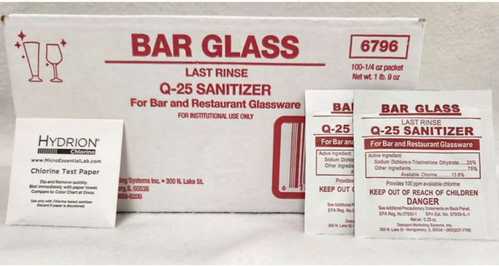 Bar Glass - Last Rinse Q-25 Sanitizer 100ct
