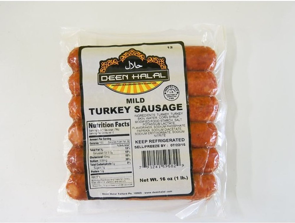 Halal Mild Turkey Sausage - 6/1 (2.7 oz each)