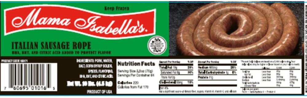 Italian Rope Sausage - 10 lbs