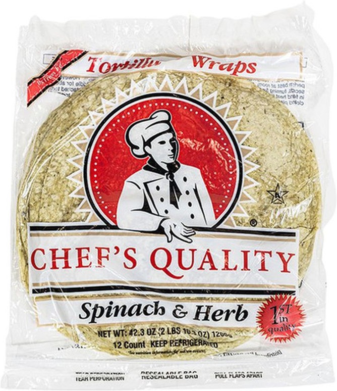 12" Spinach Wraps - 12ct Pack
