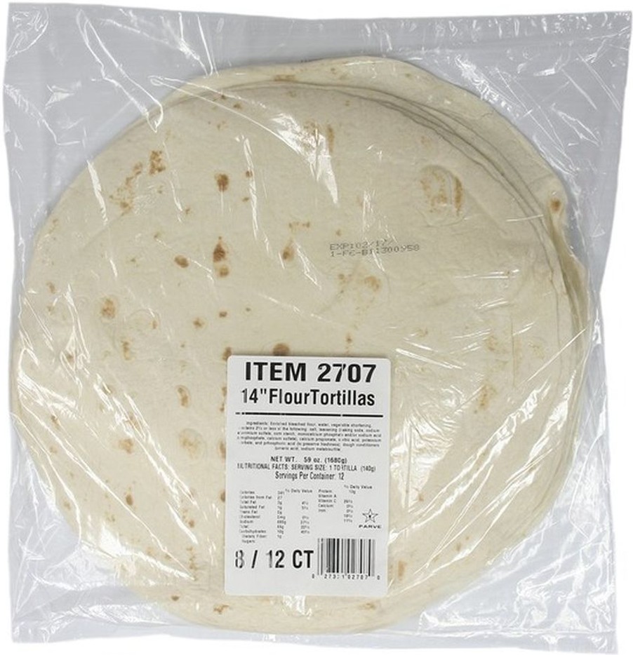 14" Pressed Flour Tortillas - 12ct Bag