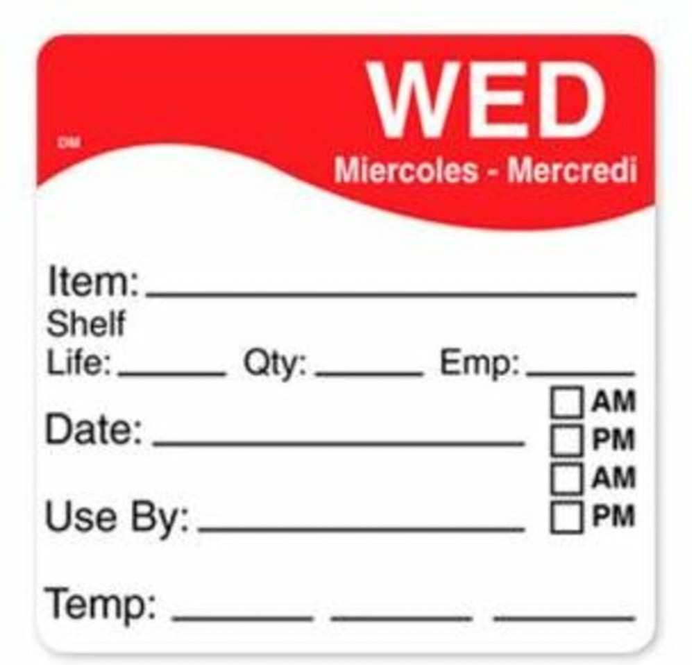 Label 2x2 Wednesday Dissolve Away - 1 Roll