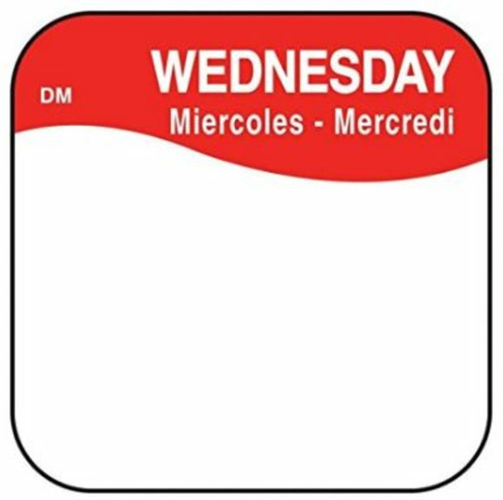 1x1 Label Roll, Dissolves Away - WEDNESDAY