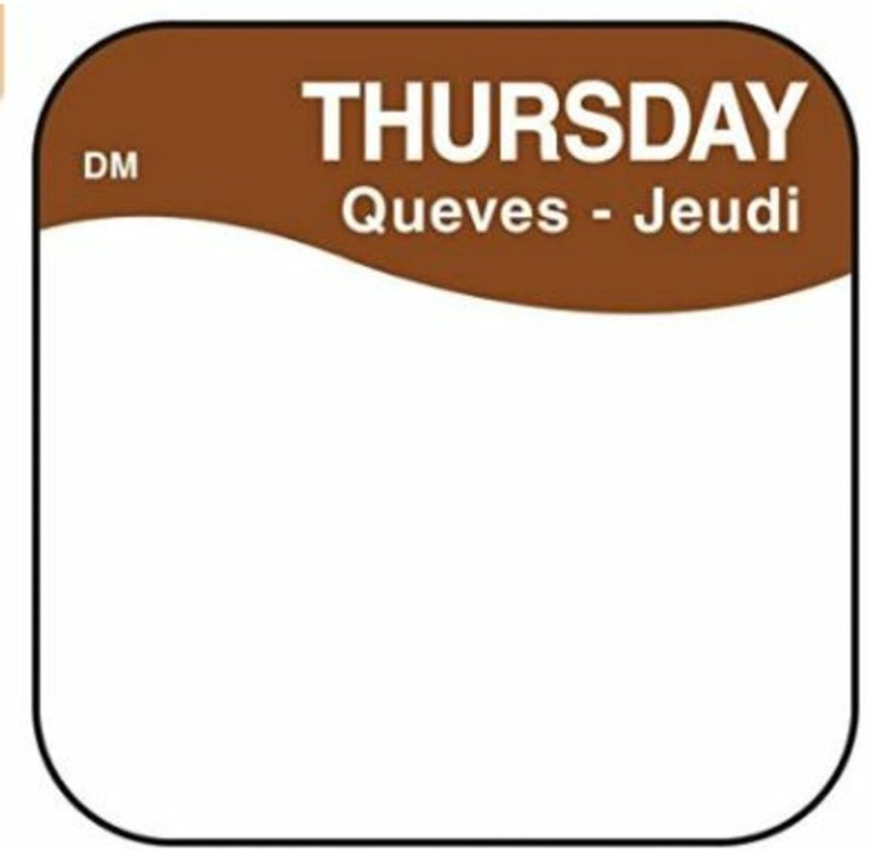 1x1 Label Roll, Dissolves Away - THURSDAY