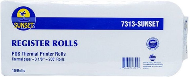 7313 - POS Thermal Printer Rolls, 1 ply, 3-1/8", 200' rolls - 10 per tray