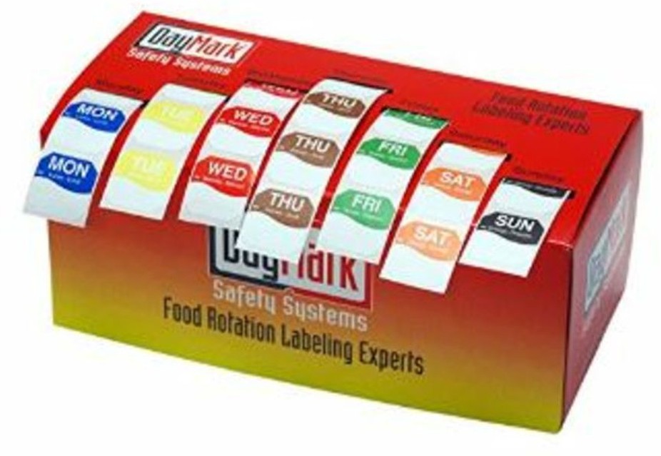 Label 1" Mon-Sun Removable - Rolls