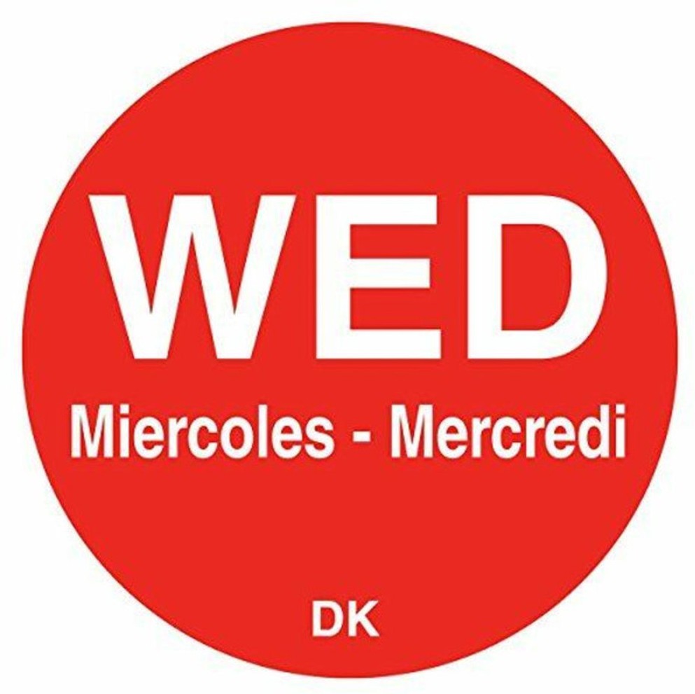 3/4" Circle Label Roll, Permanent - WEDNESDAY
