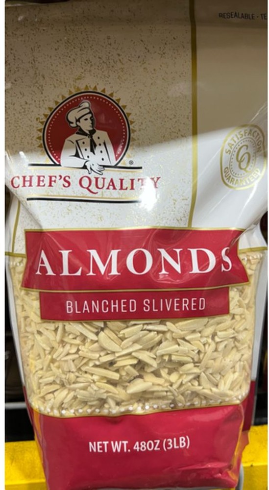 Slivered, Blanched Almonds - 3 lbs