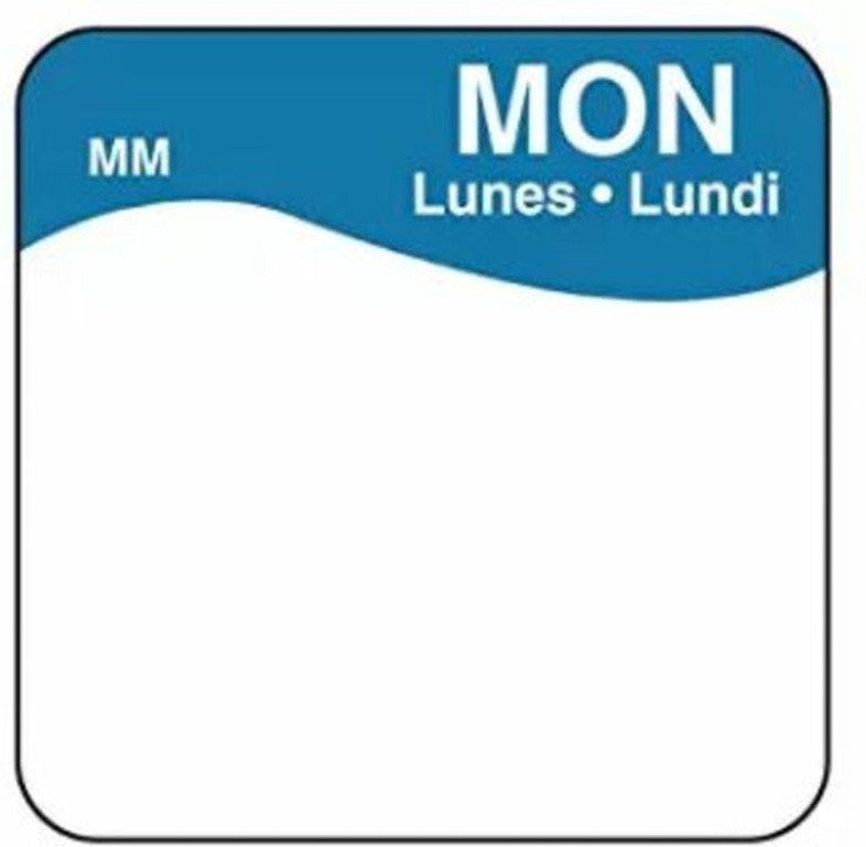 1x1 Label Roll, Dissolves Away - MONDAY