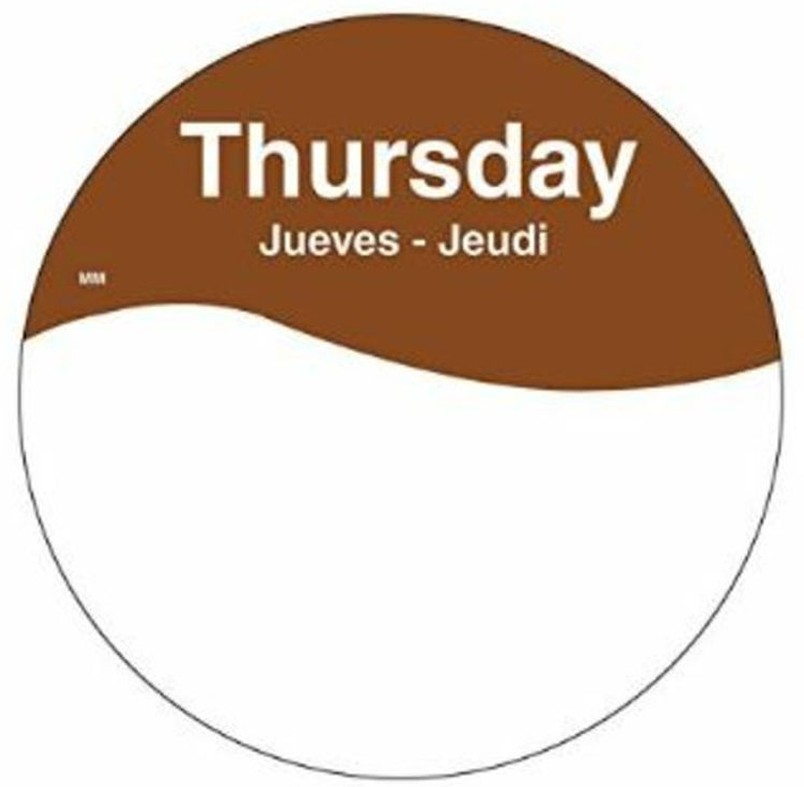 1in Circle Label Roll, Removable - THURSDAY