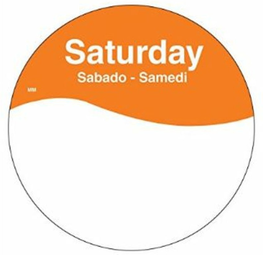 Label 1" Saturday Removable - 1 Roll