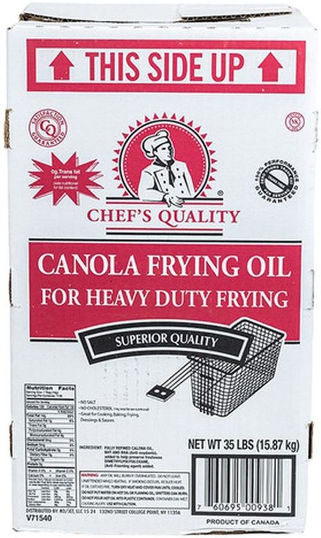 Canola Frying Oil for Heavy Duty Frying - 35 lbs