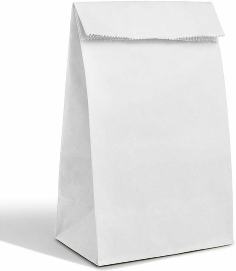 2lb White Paper Bags - 500 ct Pack