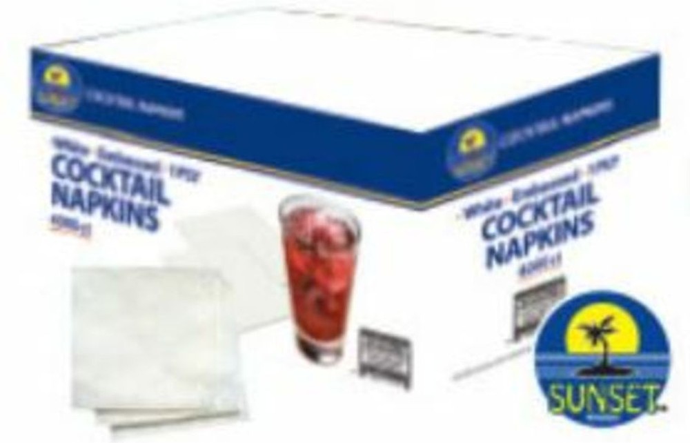 White, 1-Ply Cocktail Napkins - 4000/cs