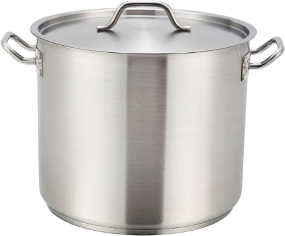 Stainless Steel Stock Pot with Cover - 80 Quart, 25" x 20.63" x 19" - 1 Ct.