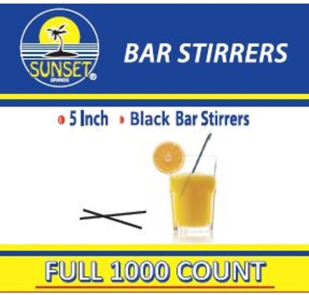 Black Bar Stirrers, 5" - 1000 ct