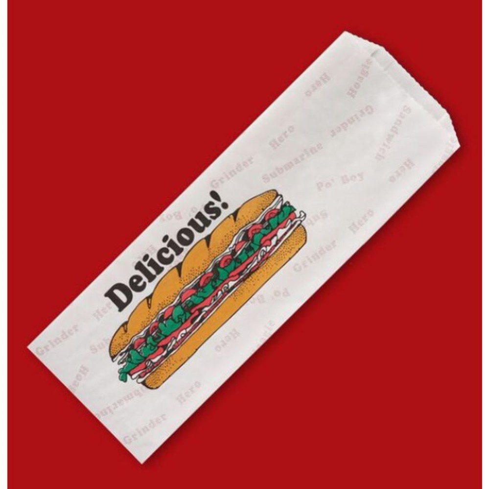 Paper Products - Printed Submarine Sandwich Bag, #1050, 4.5 x 2 x 14, 1000 ct