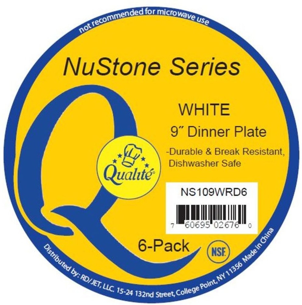 White Melamine Plates, 9" - 6 pack