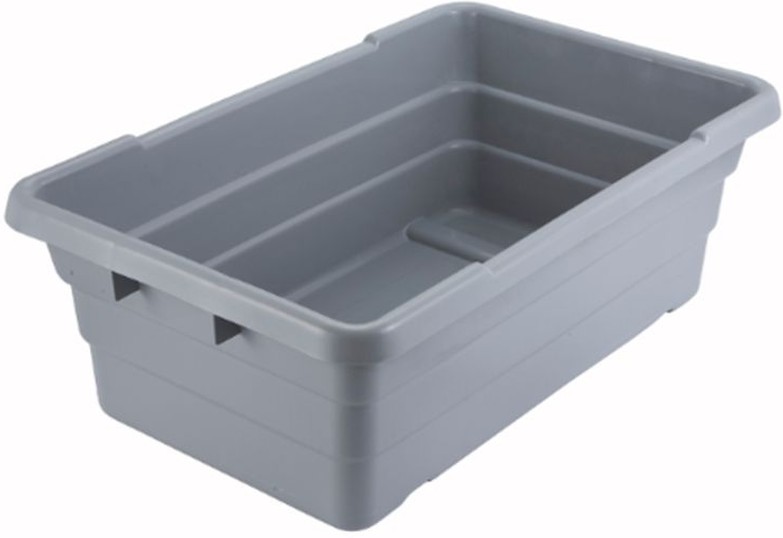 Nesting Polypropylene Lug Box, Gray, 24" x 15" x 8" - 1 Ct.