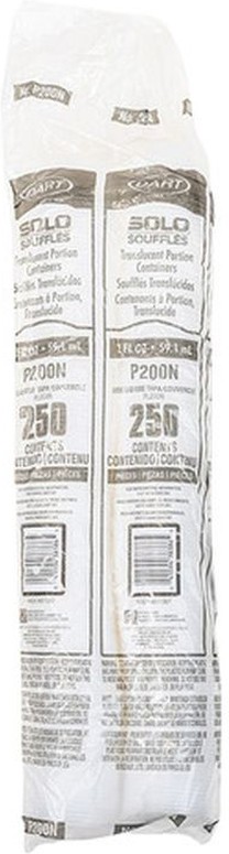 P200N - 2 oz Plastic Souffle Cup, Translucent - 250 ct