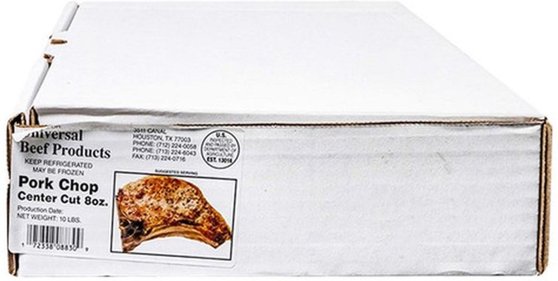 Frozen Center Cut Pork Chops - 8 oz, 10 lbs
