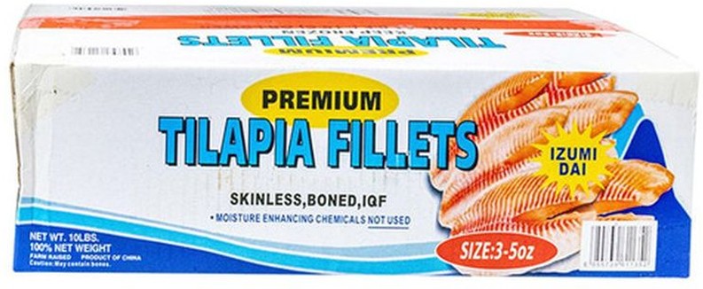 Frozen Tilapia Fillets, 3-5 oz, ChemFree - 10 lbs