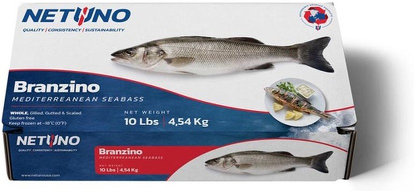 Whole Branzino 10 lb. Box - Gilled, Gutted & Scaled, 3/4-1lb.