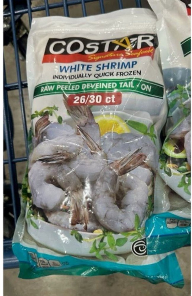 Shrimp, Raw Peeled & Deveined, Tail On 26/30 - 2 Lb