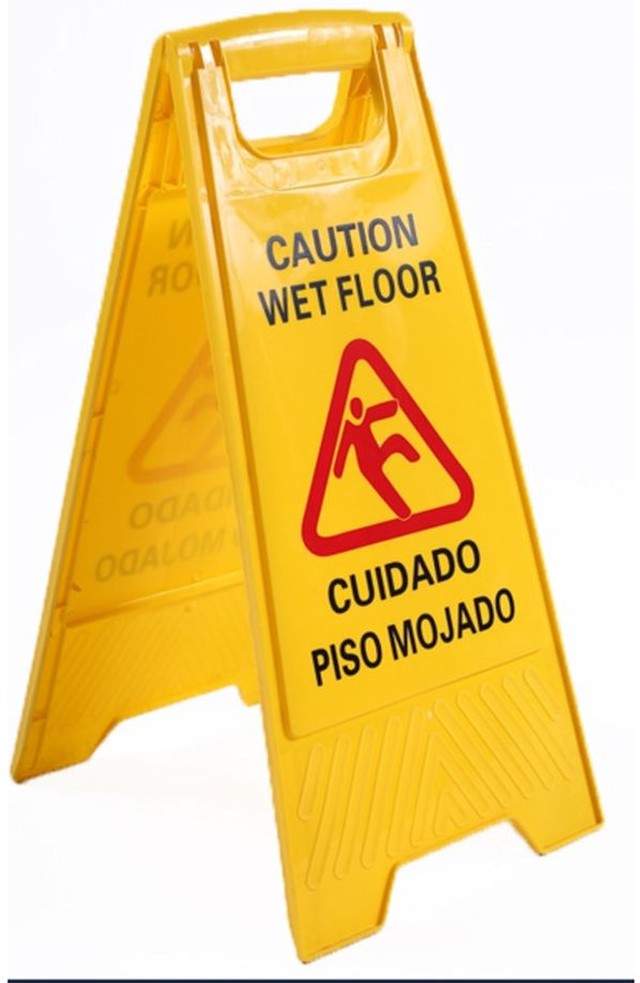 Bilingual, Wet Floor Sign 24"