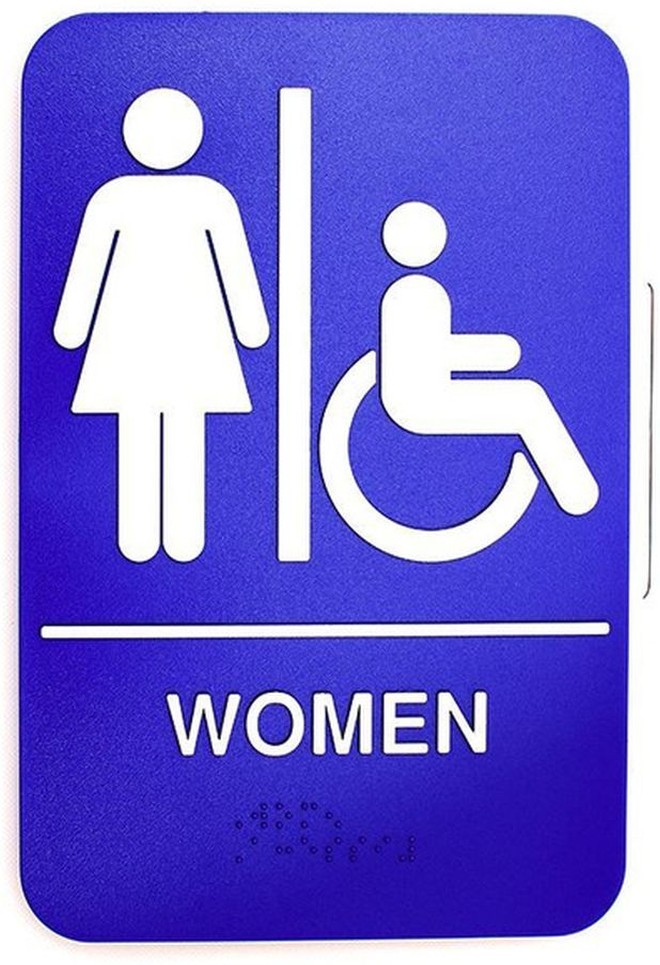 Sign - Women Handicap Access, 6x9, with Braille