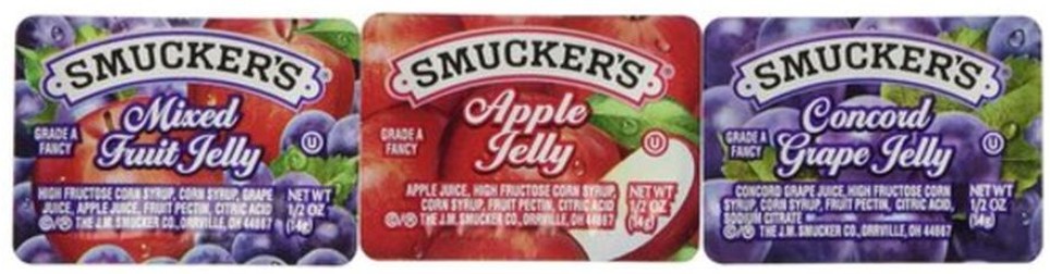 Jelly Assortment #1 (grape, apple, mixed fruit), 0.5 oz packets - 200 ct