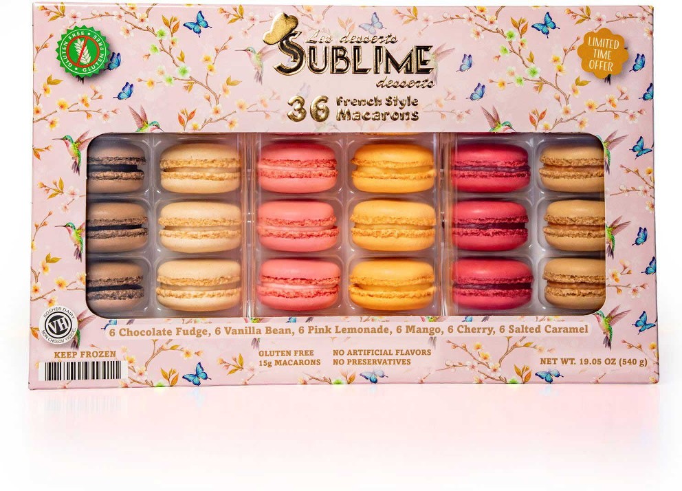 Desserts Macarons Assorted Flavors, Frozen, 36 ct.