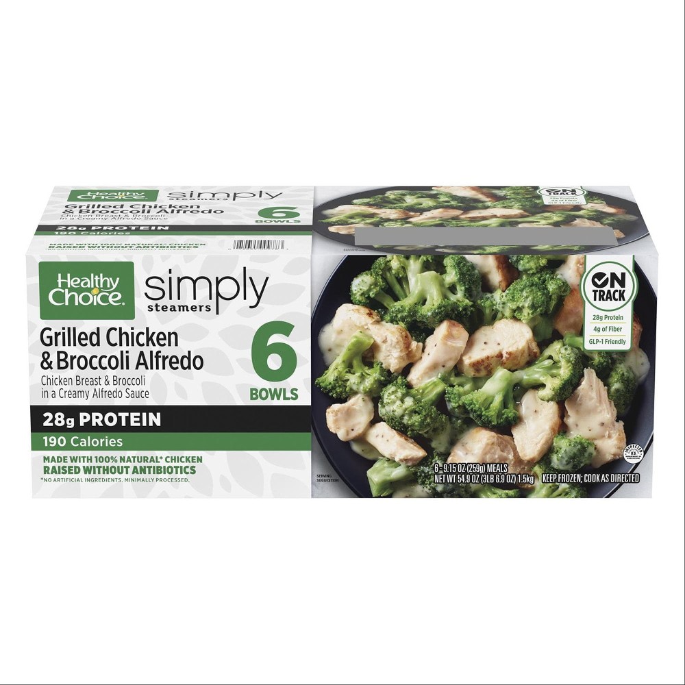 Simply Grilled Chicken & Broccoli Alfredo Bowls, Frozen, 9.15 oz., 6 ct.