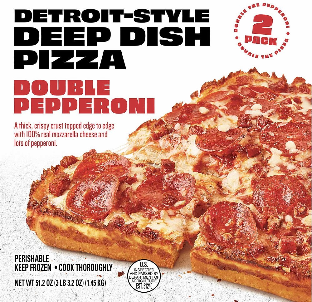 Detroit-Style Deep Dish Double Pepperoni Pizza, Frozen, 25.6 oz., 2 pk.