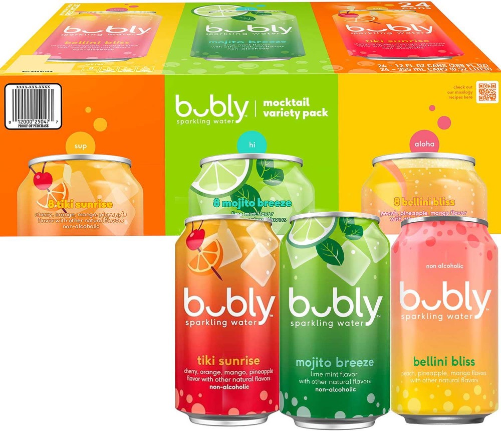 Sparkling Water Non-Alcoholic Mocktail Variety Pack, 12 fl oz., 24 pk.